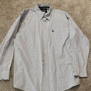 George Strait by Wrangler XL Men's Black and White Checkered Button Down Shirt
